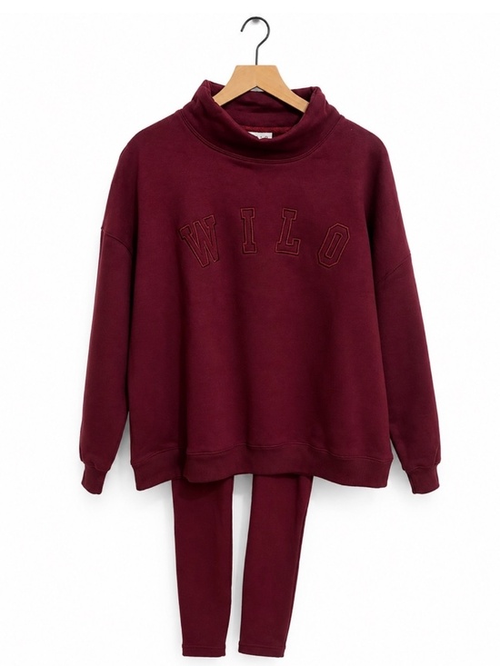 Wilo The Label Sweaters - WILO THE LABEL Funnel Neck Set | Small | Burgundy 🤎🍂